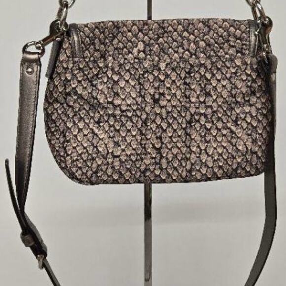 Coach Textured Crossbody Bag in Black and Brown - Picture 2 of 4